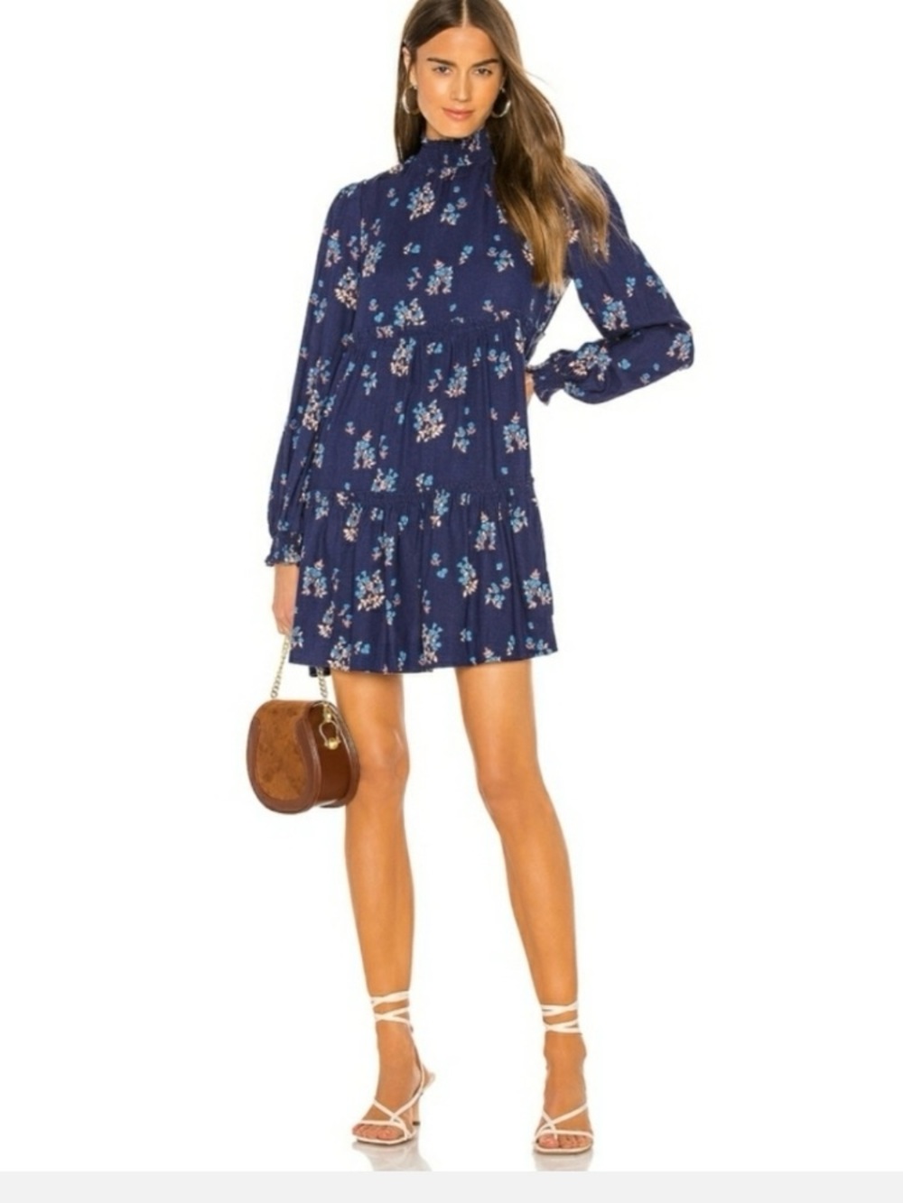 Free People Petit Fours Mini Dress in Indigo Size Small